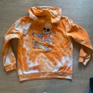 Orange Tie-Dye Graphic Hoodie